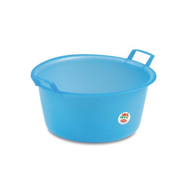 Bacinella rotonda in polietilene D.40 azzurro