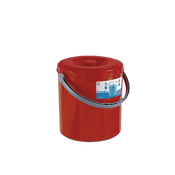 Pattumiera "Eureka" c/ coperchio lt.20 rosso