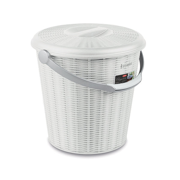Pattumiera Elegance c/coperchio bianco