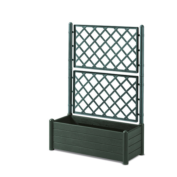 Fioriera rett. Verde pino con spalliera verde pino - Luxe Home