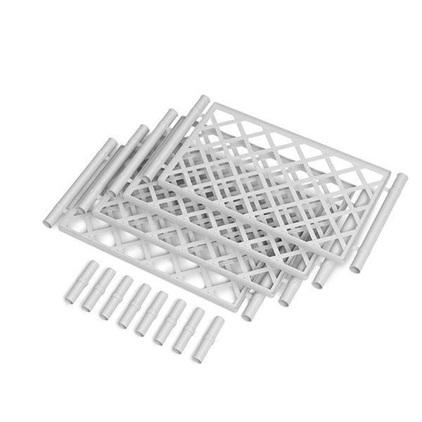 Kit spalliera rettangolare bianco (4 griglie+8 giunti)