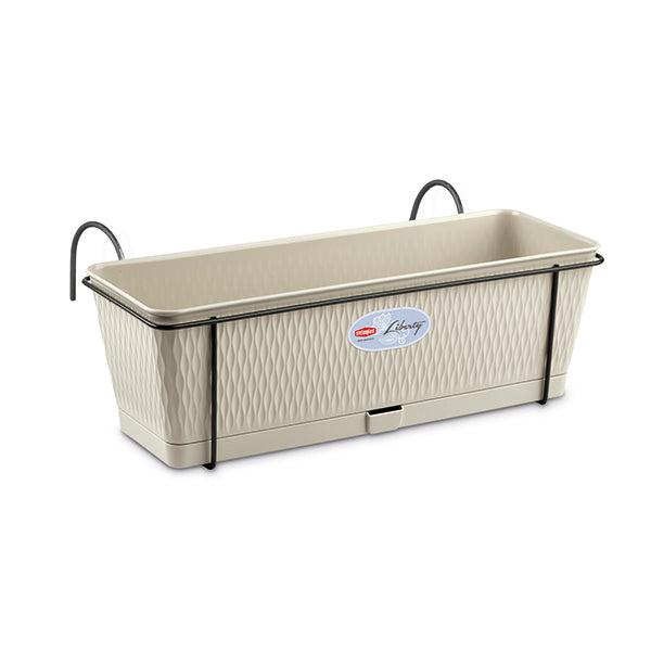 Set Balcone Liberty c/supp. metallo cm.50 bianco travertino
