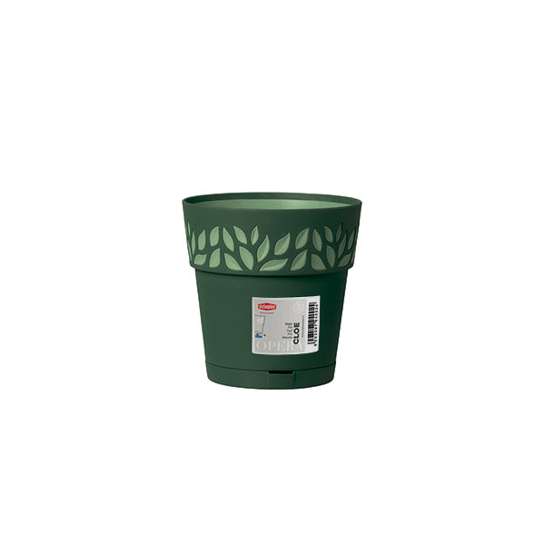 Vaso Cloe c/riserva d'acqua ø 15 verdone/verde salvia