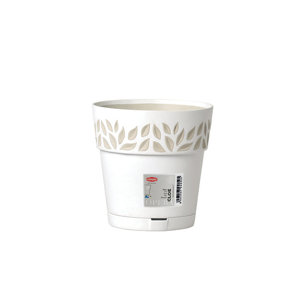 Vaso Cloe c/riserva d'acqua ø 20 bianco/travertino