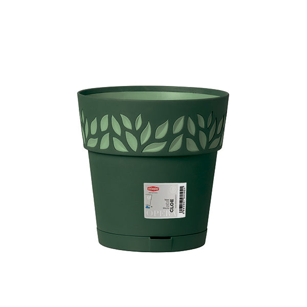 Vaso Cloe c/riserva d'acqua ø 25 verdone/verde salvia