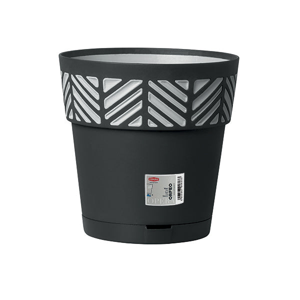 Vaso Orfeo c/riserva d'acqua ø 30 grafite/grigio luce