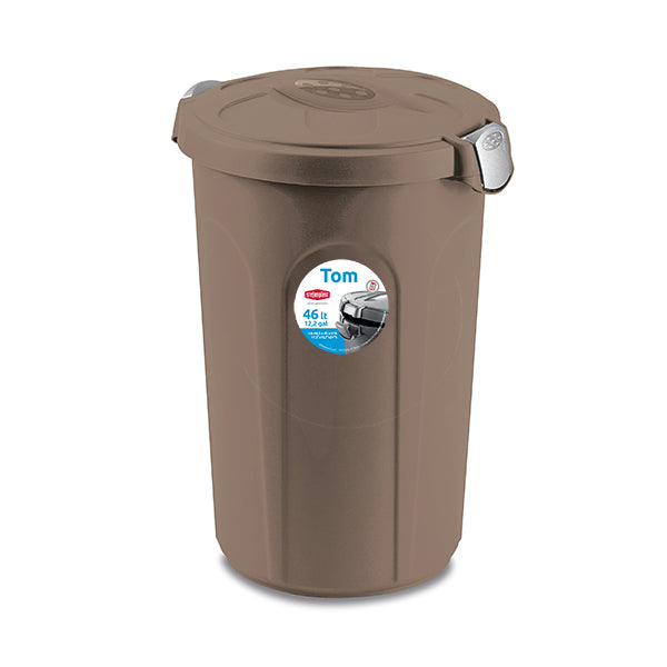 Bidone TOM 46 lt tortora/silver