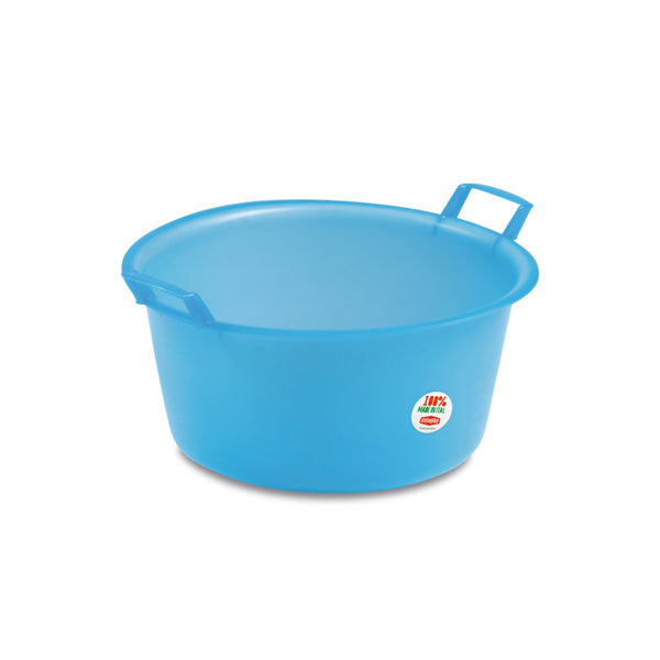 Bacinella rotonda in polietilene D.35 azzurro