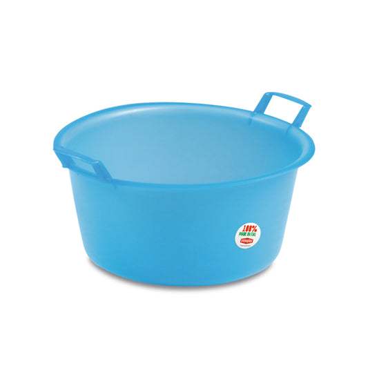 Bacinella rotonda in polietilene D.50 azzurro