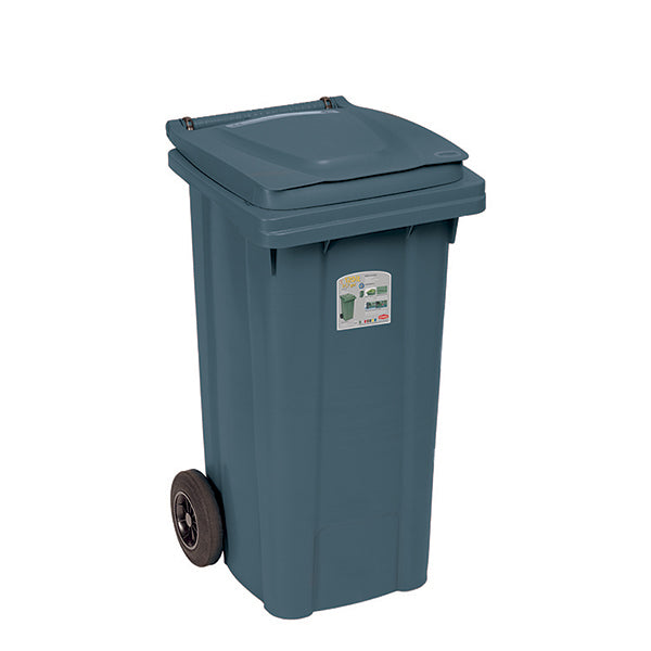 Bidone carrellato 120 lt grigio ferro