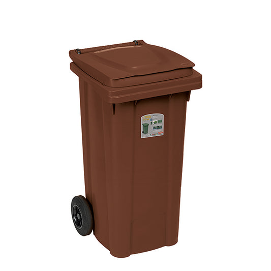 Bidone carrellato 120 lt marrone terra