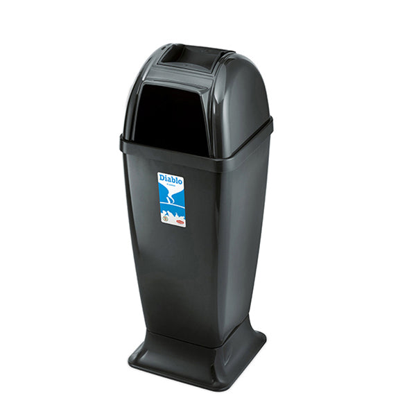 Cestino Diablo con posacenere antracite lt 50