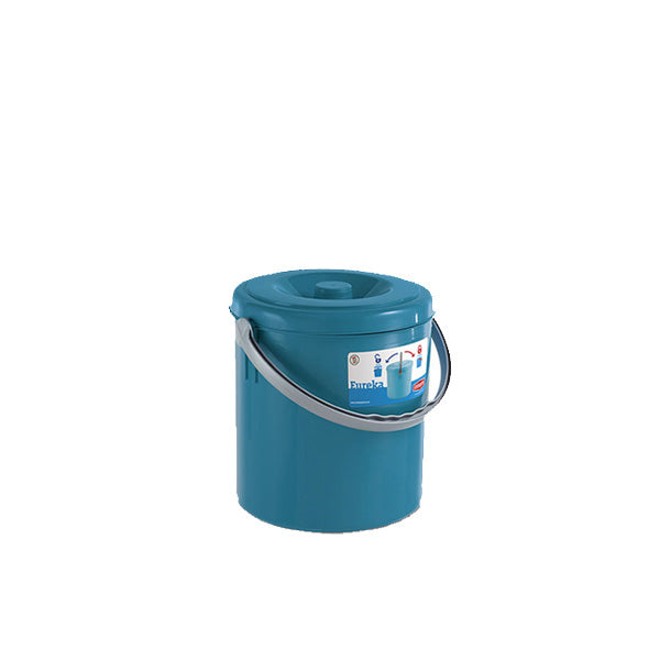 Pattumiera "Eureka" c/ coperchio  lt.10 blu ottanio - Luxe Home