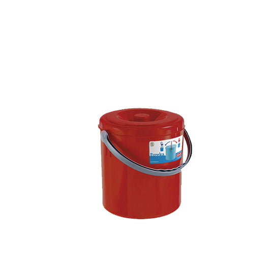 Pattumiera "Eureka" c/ coperchio  lt.10 rosso