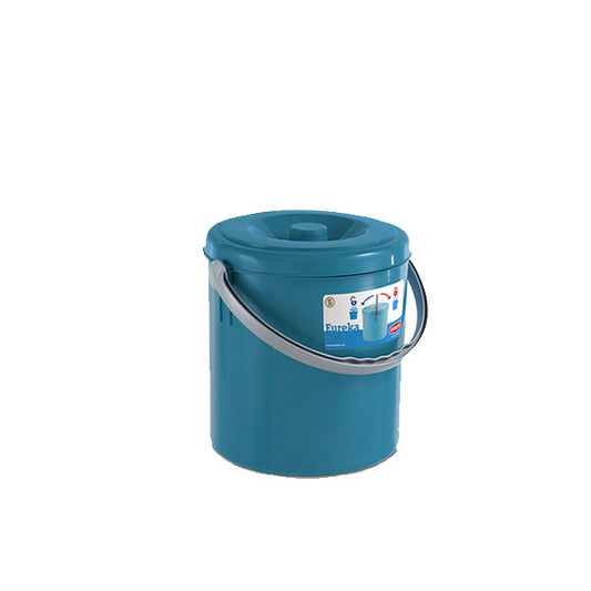 Pattumiera "Eureka" c/ coperchio  lt.15 blu ottanio - Luxe Home