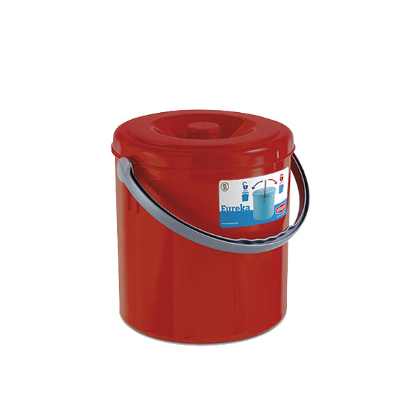Pattumiera "Eureka" c/ coperchio  lt.25 rosso
