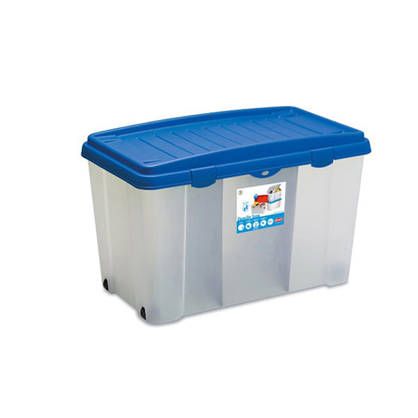 Family box fusto trasparente c/coperchio blu capri