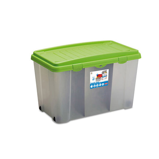 Family box fusto trasparente c/coperchio verde mela