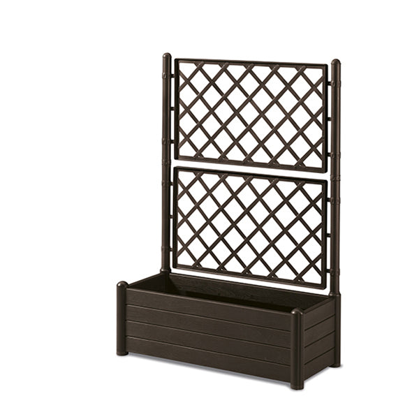 Fioriera rett. moka con spalliera moka - Luxe Home