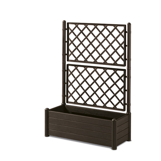 Fioriera rett. moka con spalliera moka - Luxe Home
