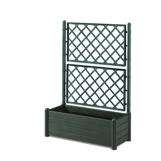 Fioriera rett. Verde pino con spalliera verde pino - Luxe Home