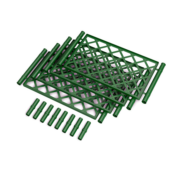 Kit spalliera rettangolare verde pino  (4 griglie+8 giunti)