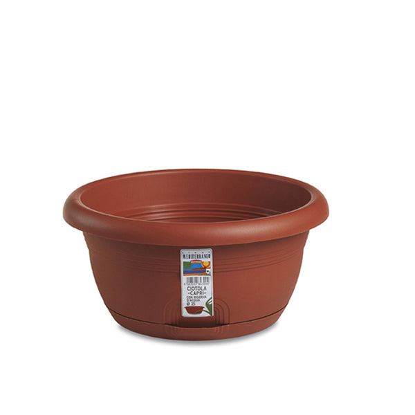 Ciotola Capri c/riserva d'acqua ø cm.20 terracotta