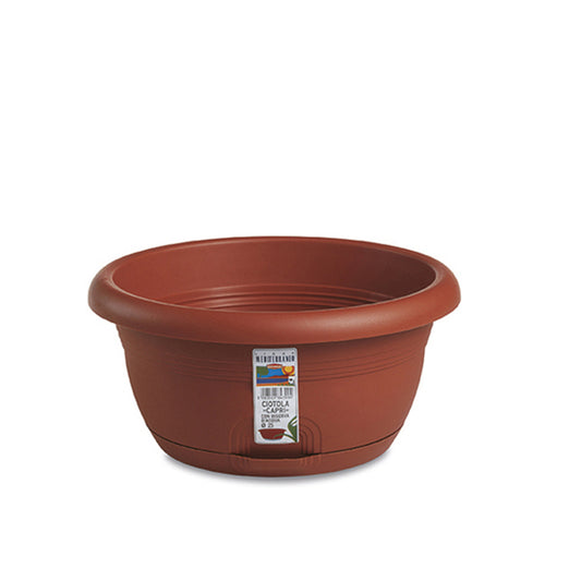 Ciotola Capri c/riserva d'acqua ø cm.20 terracotta