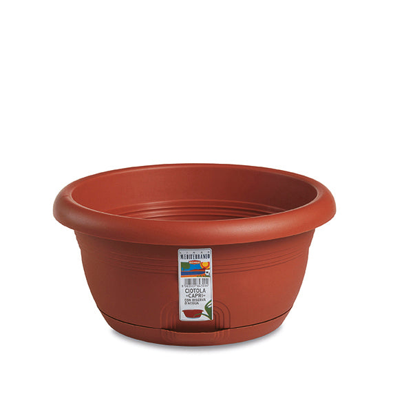 Ciotola Capri c/riserva d'acqua ø cm.25 terracotta