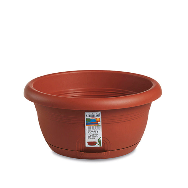 Ciotola Capri c/riserva d'acqua ø cm.30 terracotta - Luxe Home