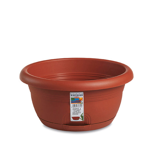 Ciotola Capri c/riserva d'acqua ø cm.30 terracotta - Luxe Home