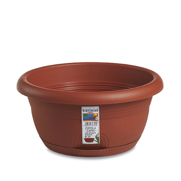 Ciotola Capri c/riserva d'acqua ø cm.40 terracotta