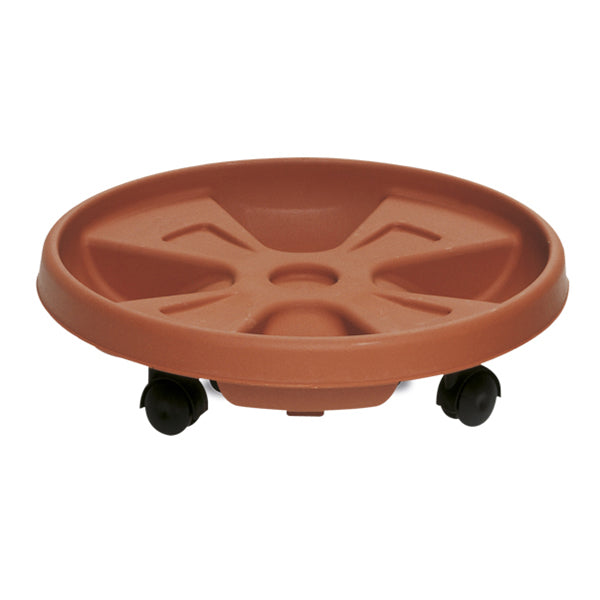 Sottovaso Roller c/4 ruote montate ø 35 terracotta - Luxe Home