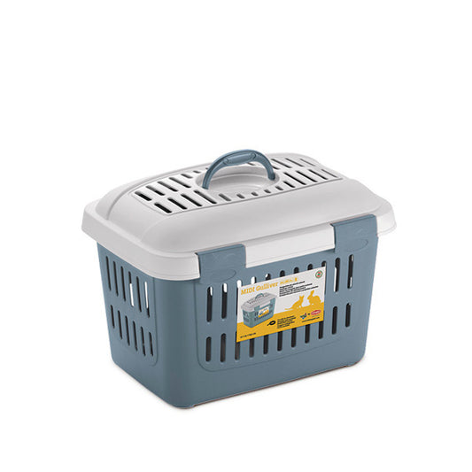 Midi Gulliver -Trasportino bianco/blu acciaio - Luxe Home