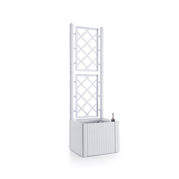 Fioriera Natural DELUXE quadra c/spalliera bianco