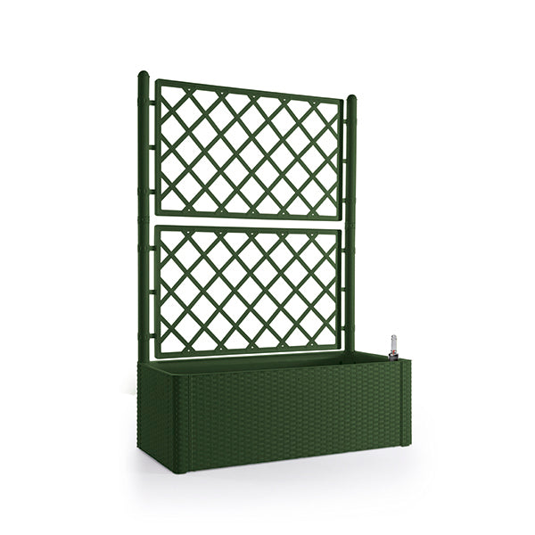 Fioriera Natural DELUXE rettang. c/spalliera verde pino