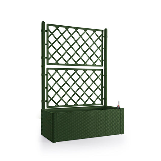 Fioriera Natural DELUXE rettang. c/spalliera verde pino