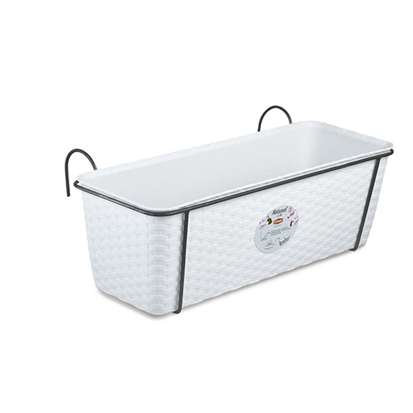 Set Balcone Natural c/supp. metallo cm.50 bianco