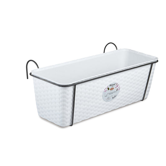 Set Balcone Natural c/supp. metallo cm.50 bianco