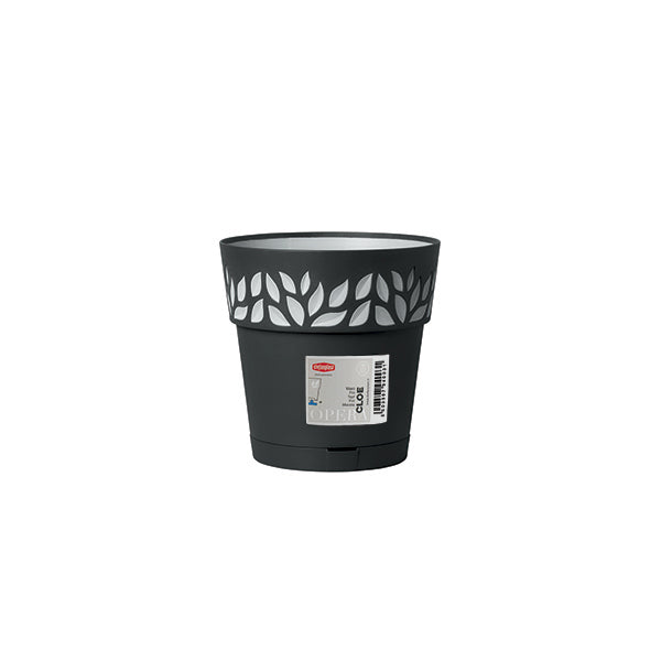 Vaso Cloe c/riserva d'acqua ø 15 grafite/grigio luce - Luxe Home