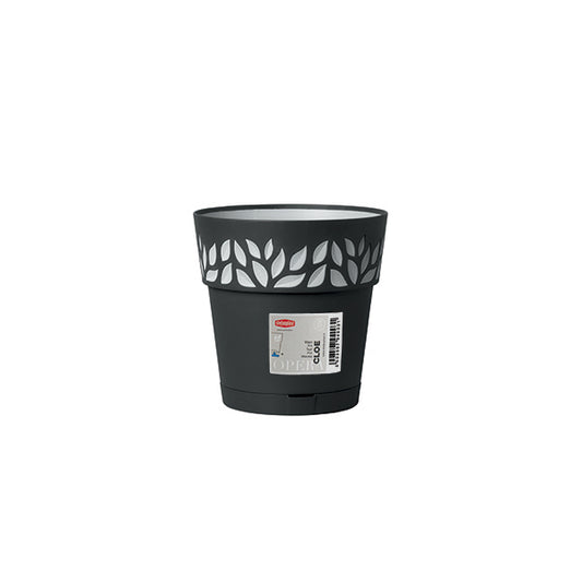 Vaso Cloe c/riserva d'acqua ø 15 grafite/grigio luce - Luxe Home