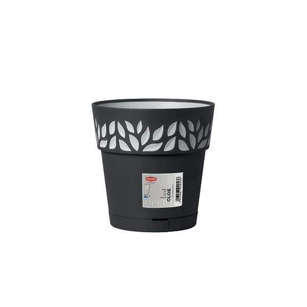 Vaso Cloe c/riserva d'acqua ø 20 grafite/grigio luce - Luxe Home