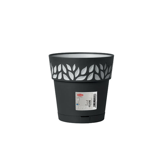 Vaso Cloe c/riserva d'acqua ø 20 grafite/grigio luce - Luxe Home