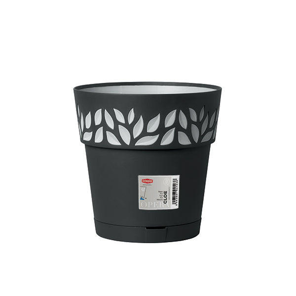 Vaso Cloe c/riserva d'acqua ø 25 grafite/grigio luce