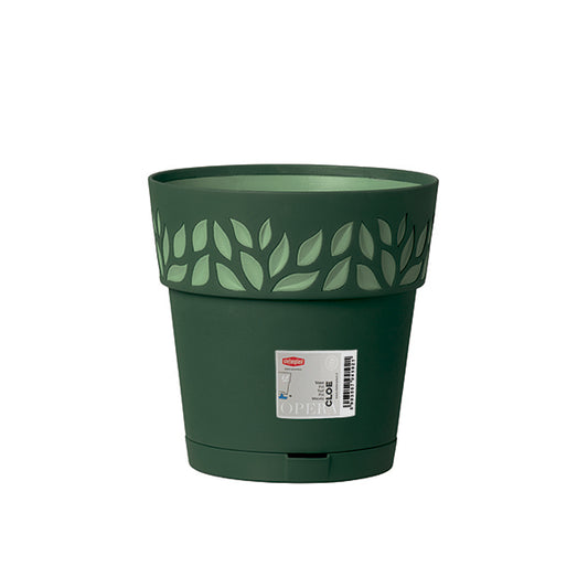 Vaso Cloe c/riserva d'acqua ø 25 verdone/verde salvia
