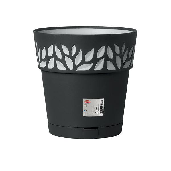 Vaso Cloe c/riserva d'acqua ø 30 grafite/grigio luce - Luxe Home