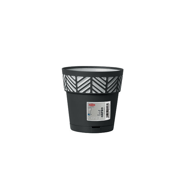 Vaso Orfeo c/riserva d'acqua ø 15 grafite/grigio luce