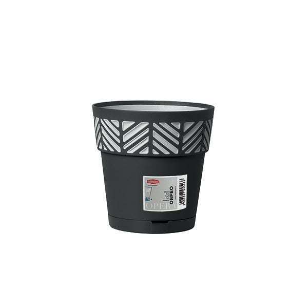 Vaso Orfeo c/riserva d'acqua ø 20 grafite/grigio luce