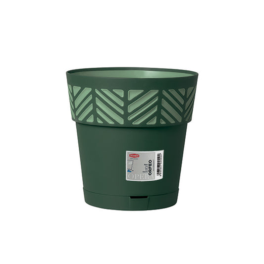 Vaso Orfeo c/riserva d'acqua ø 25 verdone/verde salvia