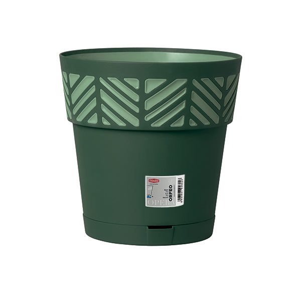 Vaso Orfeo c/riserva d'acqua ø 30 verdone/verde salvia